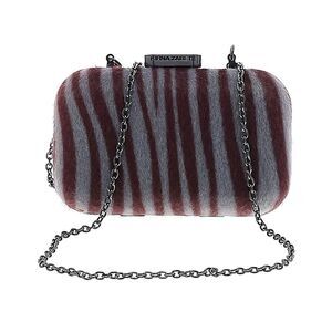 Kirna Zabete For Target Gray Burgundy Zebra Clutch Crossbody Handbag